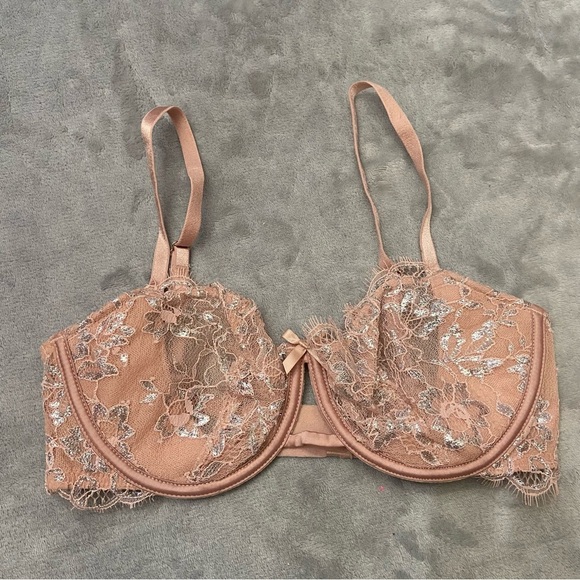 New! Victoria’s Secret Dream Angels Evening Nude Lace Balcony Bra 4867 - Picture 7 of 8